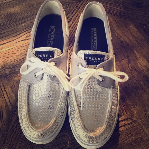 Sperry Shoes - Silver Sequined Sperrys Sperry Shoes - Silver Sequined Sperrys